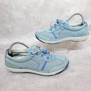 Dansko Henriette Bungee Lace Blue Suede Slip-On Comfort Walking Shoes Sz US 9.5